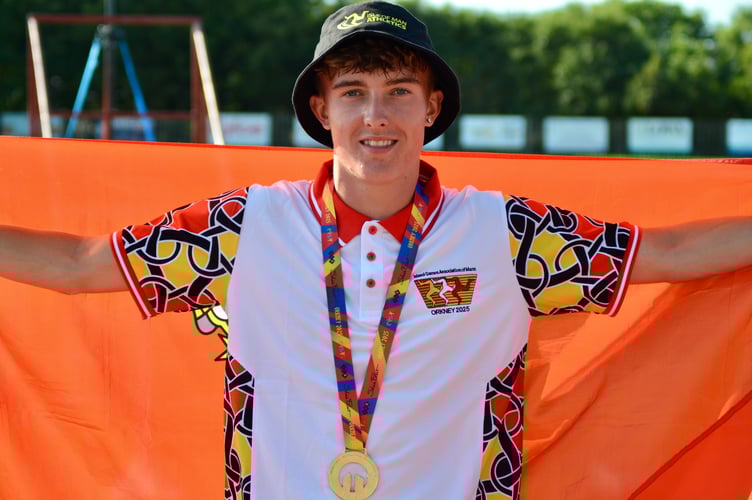Regan Corrin successfully defended his Island Games high jump title on Sunday (Photo: Andy Dalrymple)