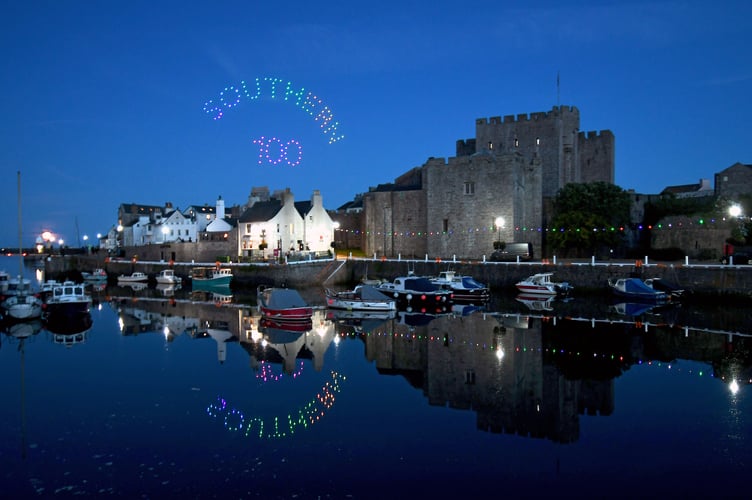 It's the island's second drone show, and Castletown proved a perfect setting to bring the curtain down on a week of racing