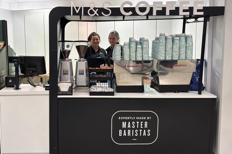 The new coffee cart inside the Drumgold Street entrance of Marks and Spencer