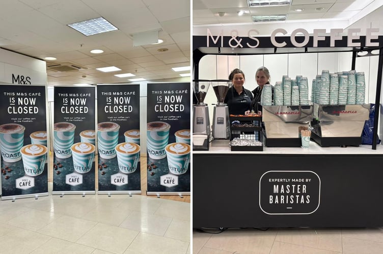 While M&S has permanently shut its cafe, it's opened a new takeaway coffee cart in its Douglas store 