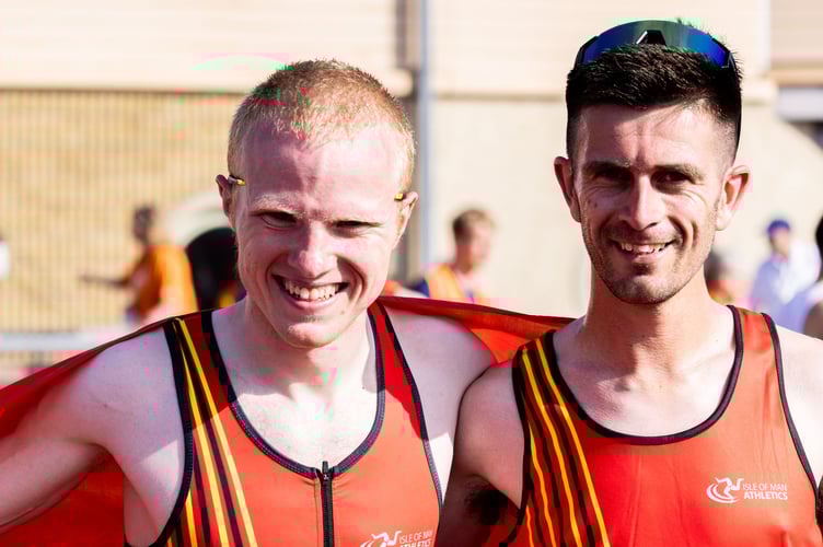 Island Games champion Corrin Leeming (left) and team-mate Jordan Caine (Photo: Gary Weightman)