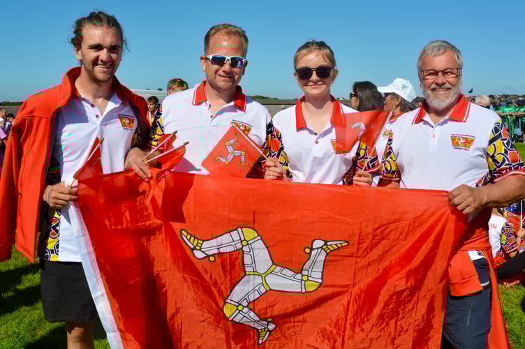 Members of team Isle of Man in the Orkney sun
