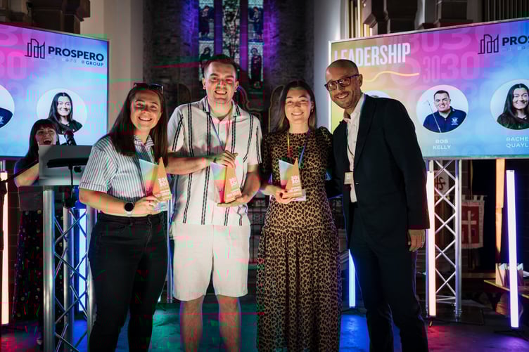 Prospero Group's Matt Smith with the 2025 Gef 30 Under 30 Leadership category winners