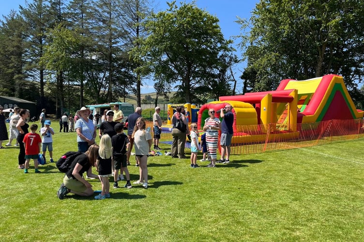 Two bouncy castles proved popular with the children