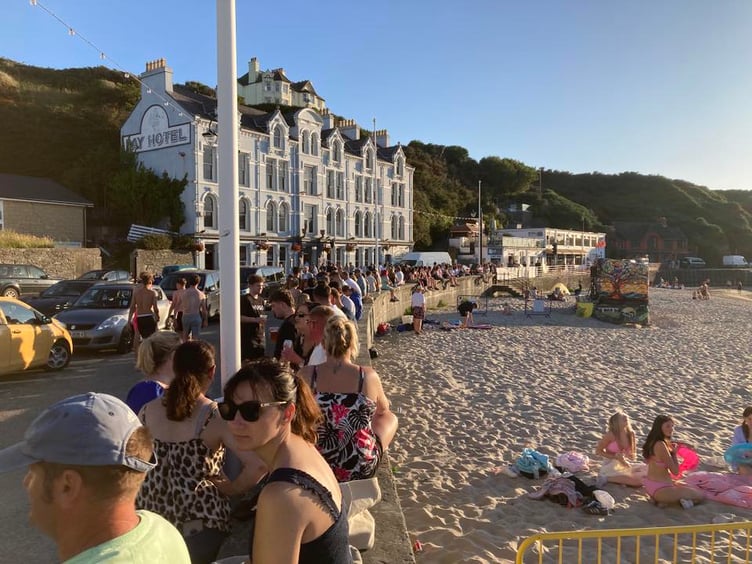 The 'Bay Wall' was a popular destination throughout the weekend