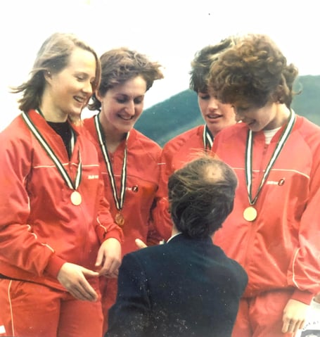 4x400 women's relay team at the 1985 Inter Island Games