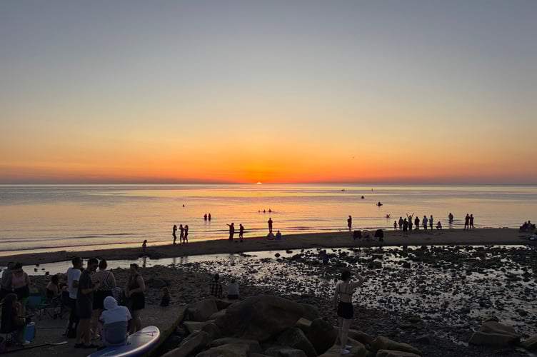 Glen Wyllin beach at sunset
