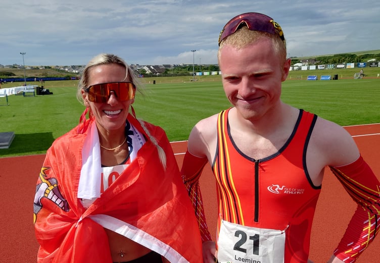 Island Games half-marathon gold medallists Christa Cain and Corrin Leeming (Photo: David Griffiths)