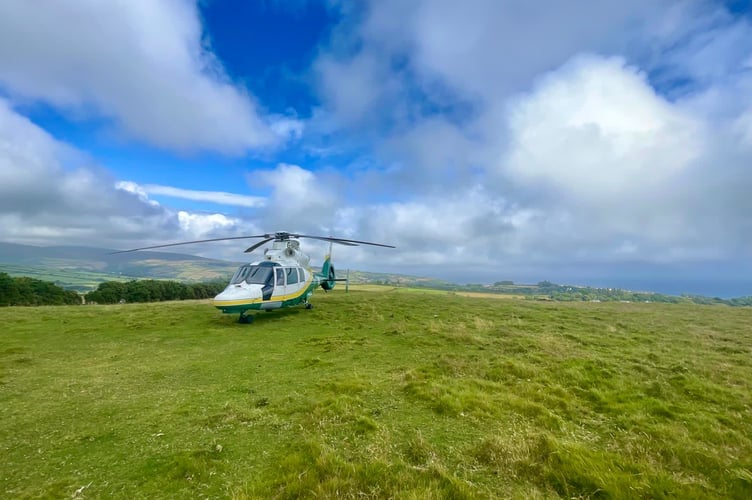 The Great North Air Ambulance Service is responding to the incident on the A18 Mountain Road this afternoon (Friday)