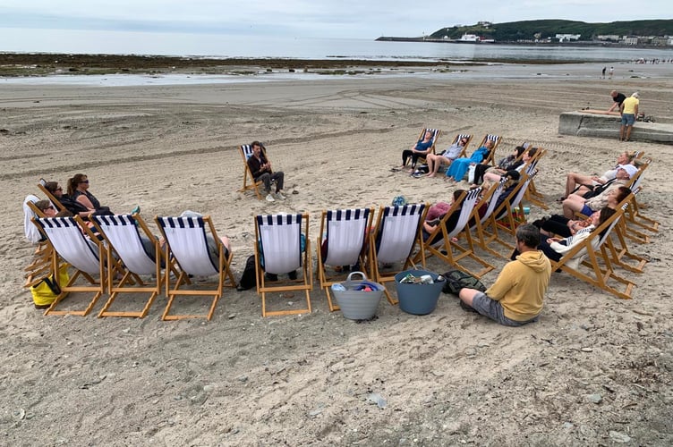 People taking part in mindfulness sessions during Douglas Beach Day
