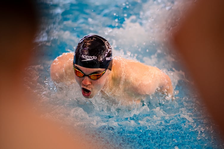 Joel Watterson - joint captain of the swimming team alongside Laura Kinley - enjoyed another fine Island Games, winning a total of five gold medals (including team), three silvers and a bronze (Photo: Euan Duff)