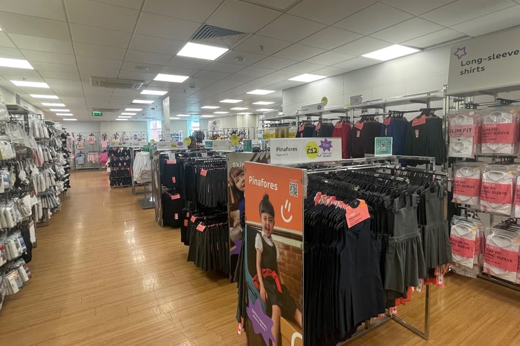 The M&S cafe at the Douglas store has now been turned into a kids' clothing section