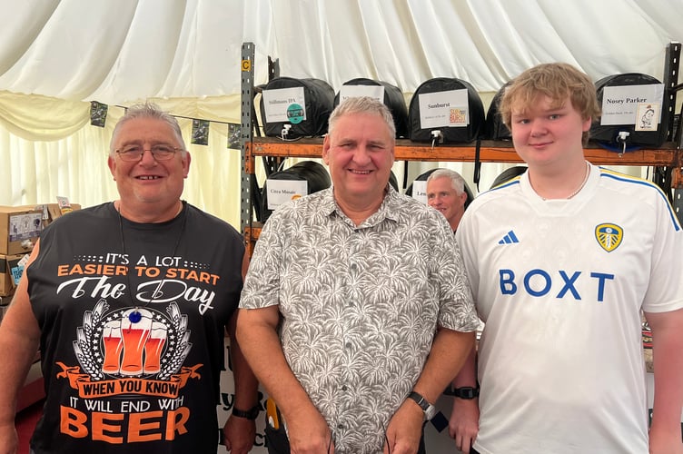 Punters enjoying the wide array of beer, gin and cider on offer at the 21st Sulby festival 
