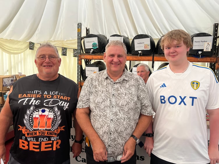 Punters enjoying the wide array of beer, gin and cider on offer at the 21st Sulby festival