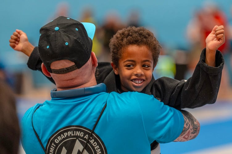 Ishmael Khalil celebrates after becoming the Isle of Man’s youngest British champion to date