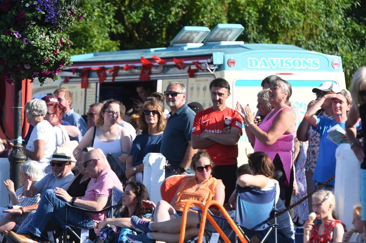 Spectators watch on 