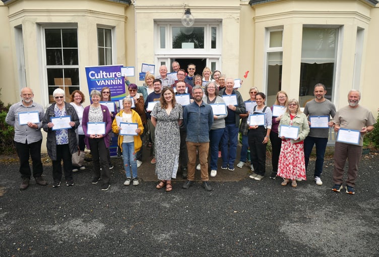Half of the 52 students for Culture Vannin’s Summer School, which took place last week (Photo: James Franklin)