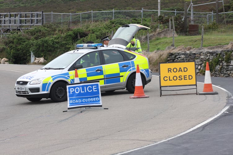 A section of the A18 Mountain Road is shut this morning (Tuesday) due to a road traffic collision