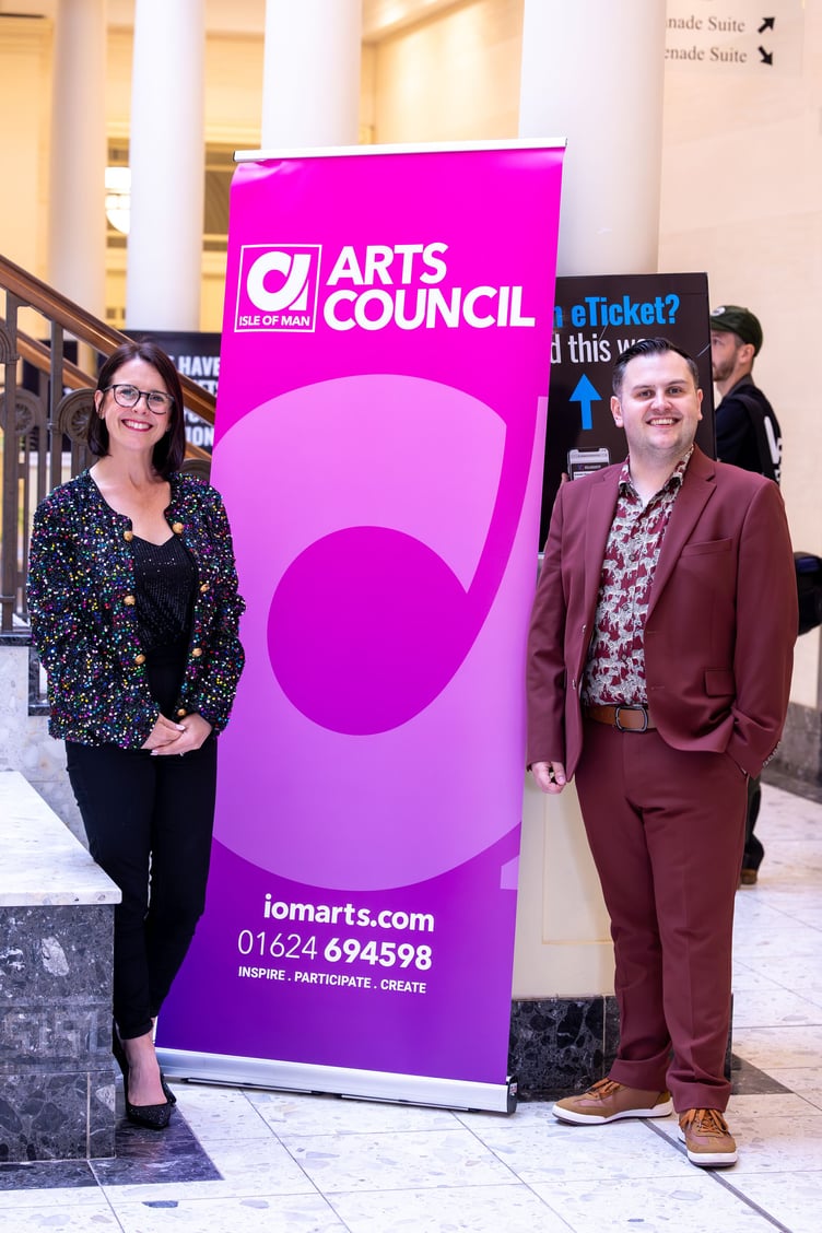 Chair of the Isle of Man Arts Council Sarah Maltby MHK and Peter Shimmin