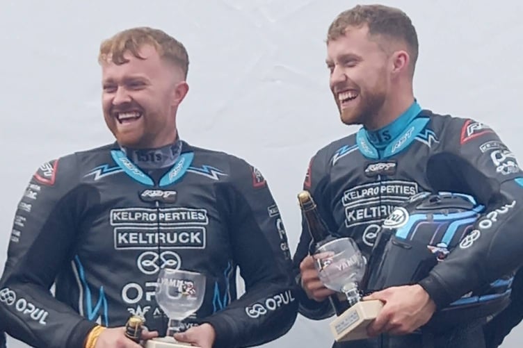 Ryan and Callum Crowe on the podium at the weekend