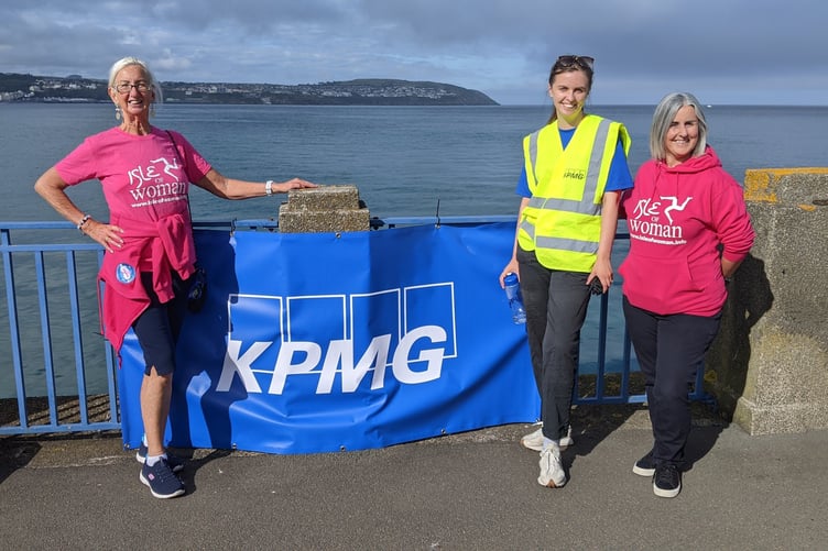 Manx Breast Cancer Support Group representatives pictured with Ellie Matthews (centre) from KPMG in the Crown Dependencies