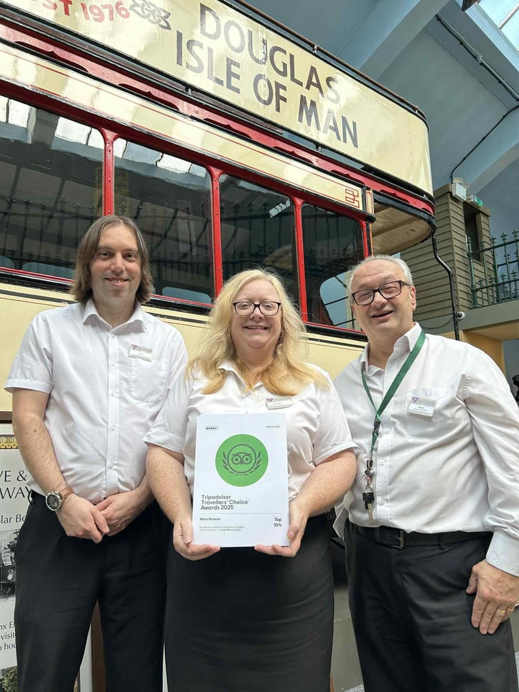 Manx National Heritage members with their Tripadvisor award