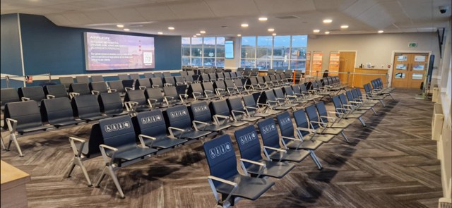 The new seating area in the Isle of Man Airport departure lounge