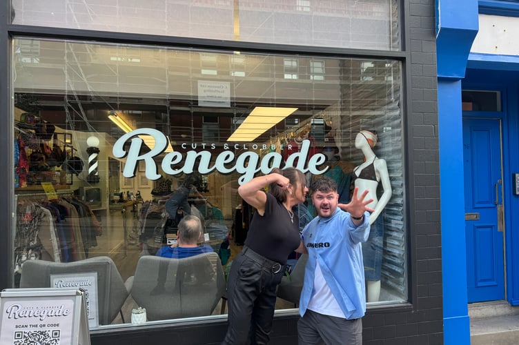 Despite what it appears in this picture, Diane and her son Josh love working together and are excited for the future of Renegade: Cuts & Clobber