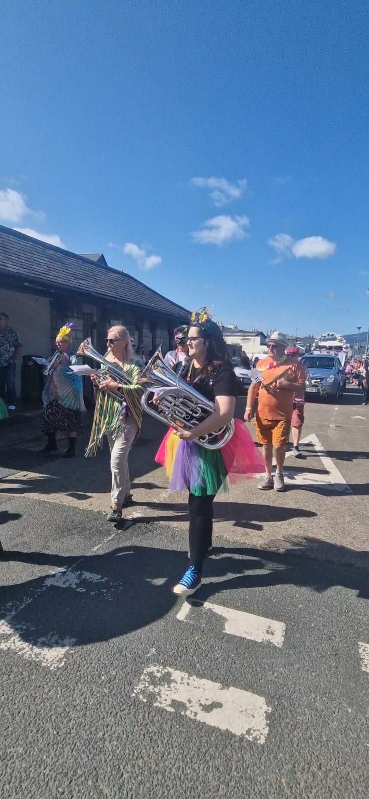 The fancy dress parade makes its way towards Market Square