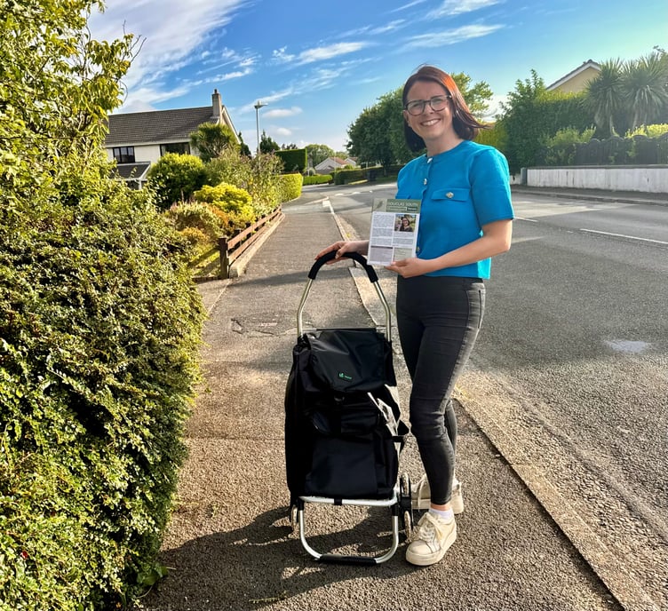 Sarah Maltby, MHK for Douglas South, delivers a Douglas South community newsletter that she publishes and hand-delivers to 2,800 homes during the Summer recess