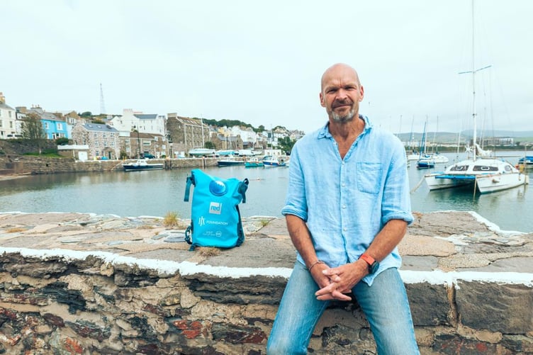 Monty Halls, founder of the 'Big Blue Bag' initiative, in Port St Mary