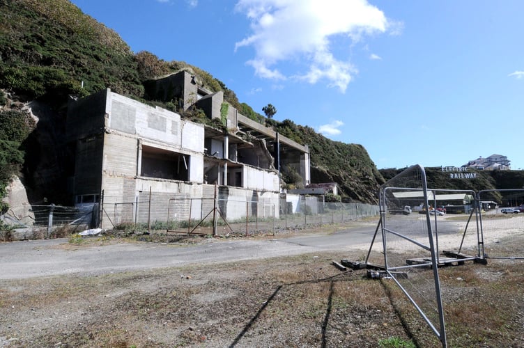 The site of the former Summerland complex, now earmarked for for the temporary storage of wind turbine blades
