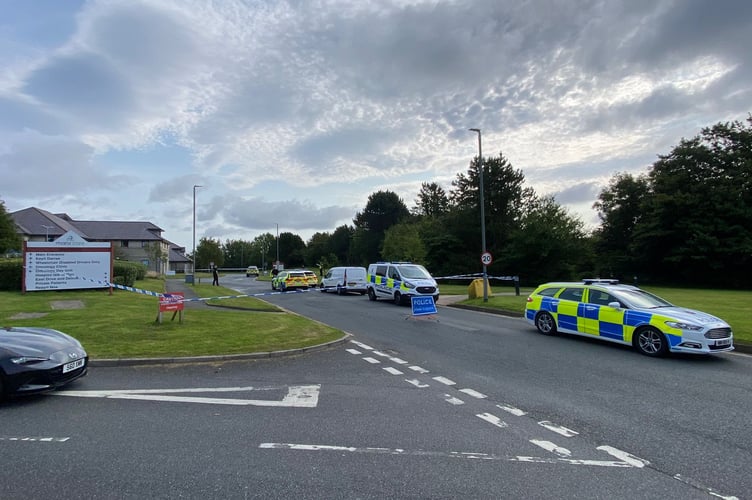 Police presence at Noble's Hospital on Wednesday morning