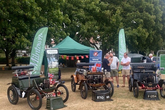 The three vintage New Orleans cars at Twickenham - with Milntown-based 8710MN in the middle