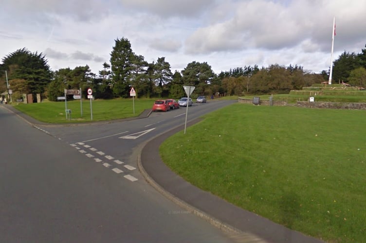 Glen Mooar Road at the junction with Peel Road in St John's