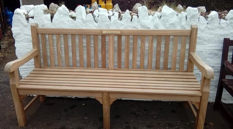 The bench was outside the former Caley’s Shop in Sulby