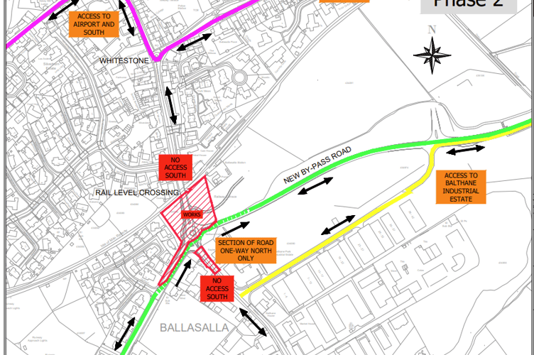 Diversions for phase two of Balthane roundabout scheme
