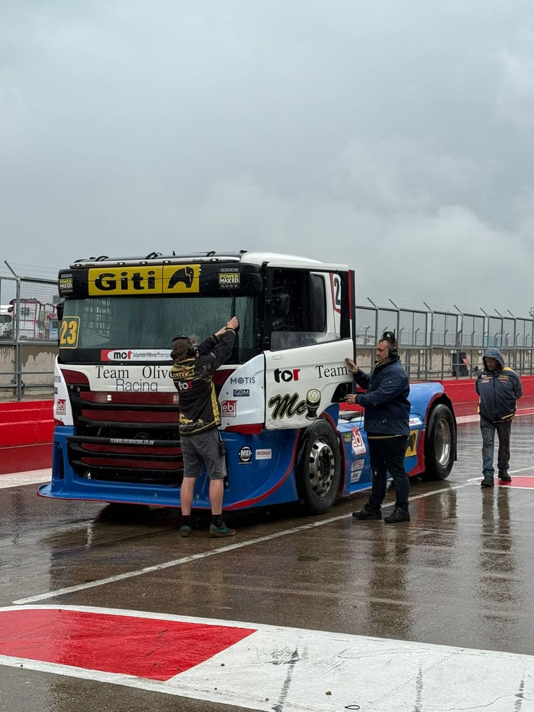 John McGuinness has been testing the Team Oliver Racing truck at Donington Park this week