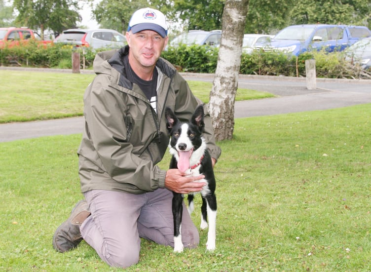 Richard Crowe with his 4900gns Skipton bitch, Dolly (credit: Moule Media, Skipton)