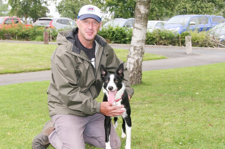 Richard Crowe with his 4900gns Skipton bitch, Dolly (credit: Moule Media, Skipton)