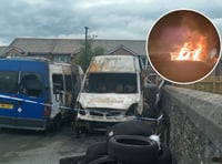 Firm's praise for emergency services as vehicles gutted in fire