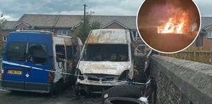 Firm's praise for emergency services as vehicles gutted in fire