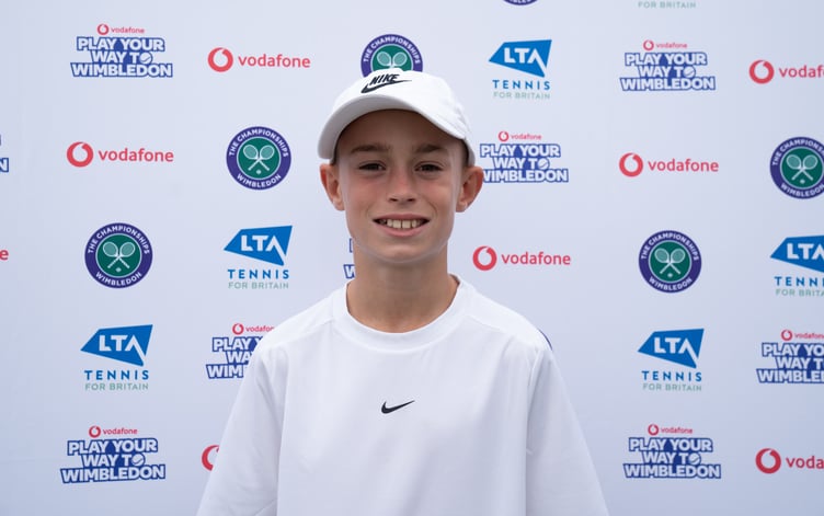 Glen Vine youngster Billy McMullan at the national finals of the Play Your Way to Wimbledon at SW19 last week (Photo: ImageComms)
