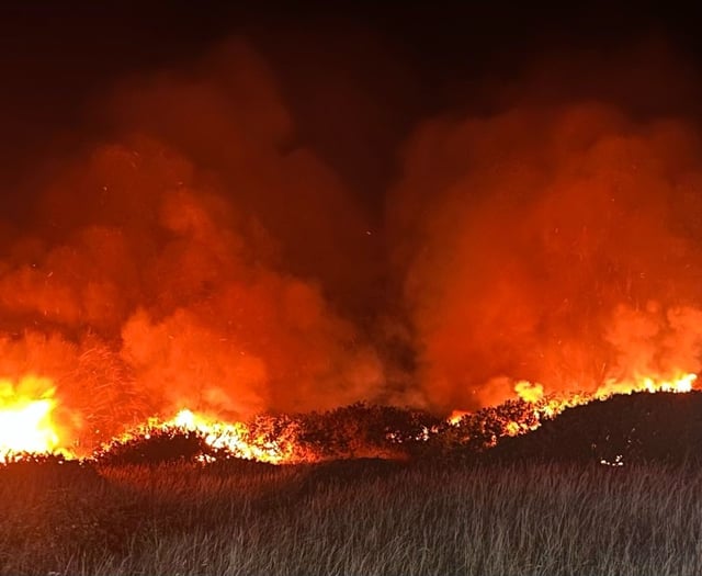 Fire crews spend nearly two hours tackling large Ramsey grass fire
