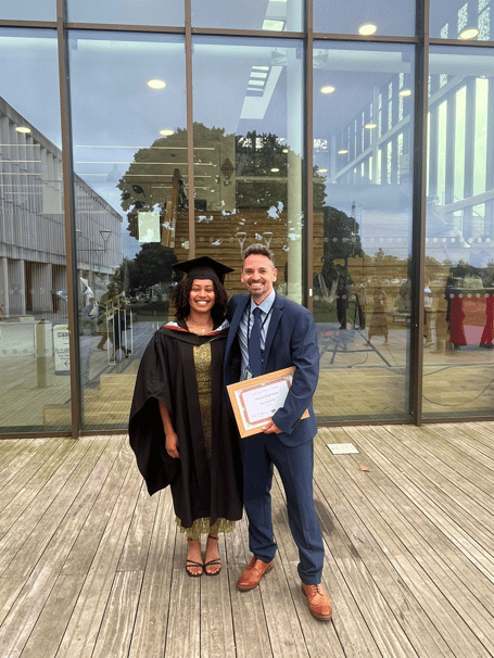 Mark Roberts with one of his students