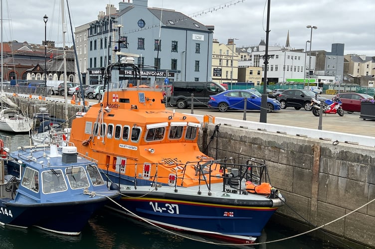 Replacement lifeboat Betty Huntbatch berthed at Douglas inner harbour