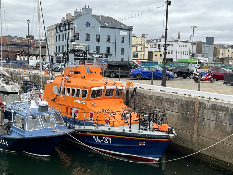 Replacement lifeboat Betty Huntbatch berthed at Douglas inner harbour