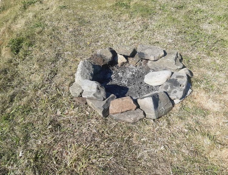 The remains of the campfire found at Close ny Chollagh