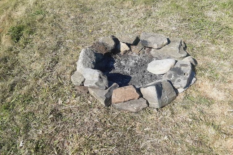 The remains of the campfire found at Close ny Chollagh
