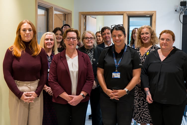 Health Minister Claire Christian, Justice and Home Affairs Minister Jane Poole-Wilson, Detective Chief Inspector Michelle Maddocks, Kirstie Morphet MLC (front row) are pictured with members of staff at the SARC and some of the people who were key to the project's success.